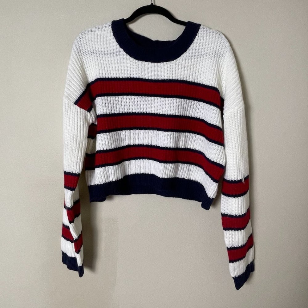 American Striped States Minimalist Modern Chic Girly Artsy Pullover Sweater